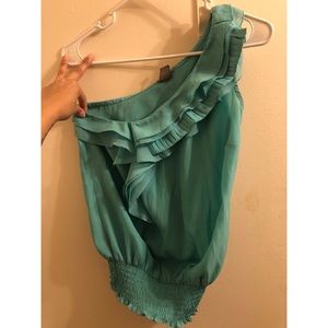Charlotte Russe teal one shoulder top